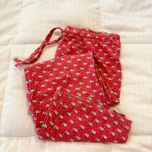 Vineyard Vines Women’s large pink flannel Pajamas with Christmas print